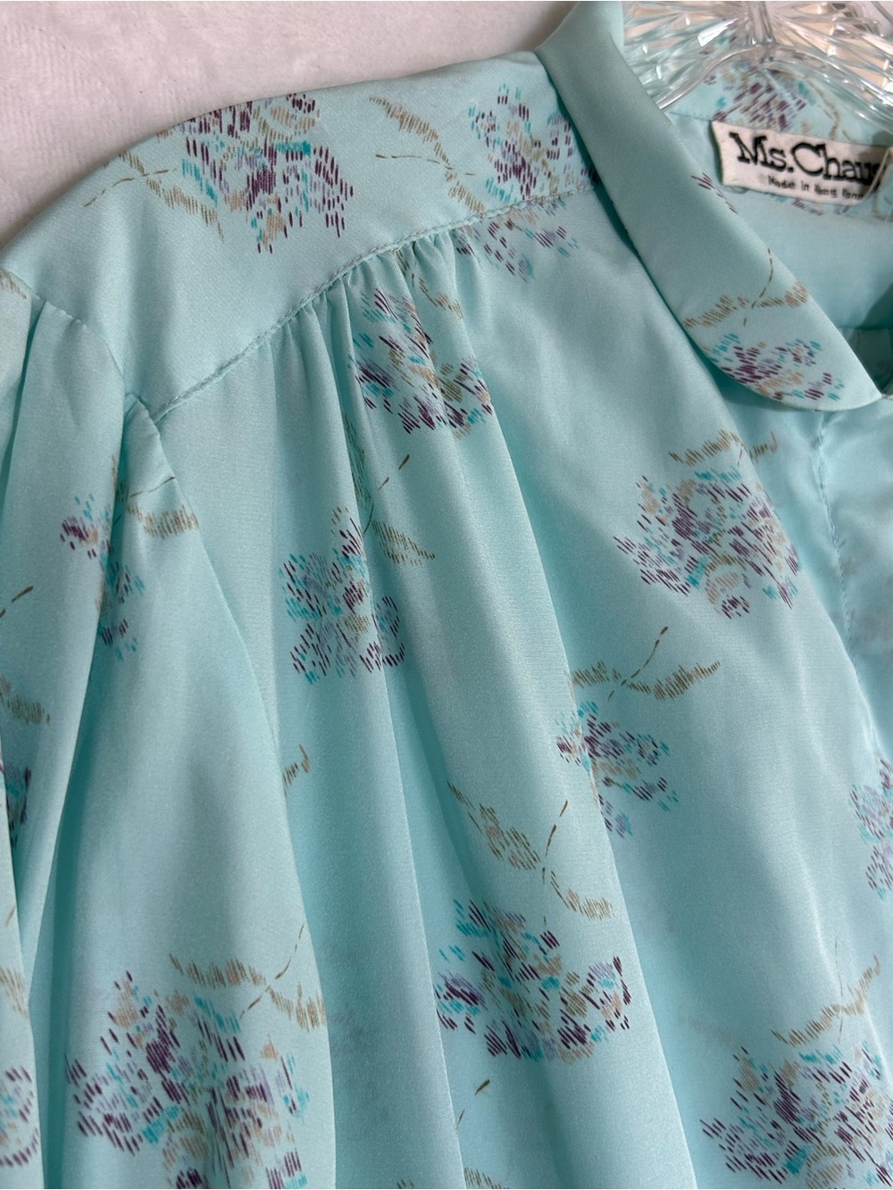 Vintage Chaus Light Mint Floral Button-Up Dress